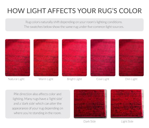 Adirondack Collection 6' Square Red/Black ADR117F Modern Abstract Non-Shedding Living Room Bedroom Dining Home Office Area Rug - view 3