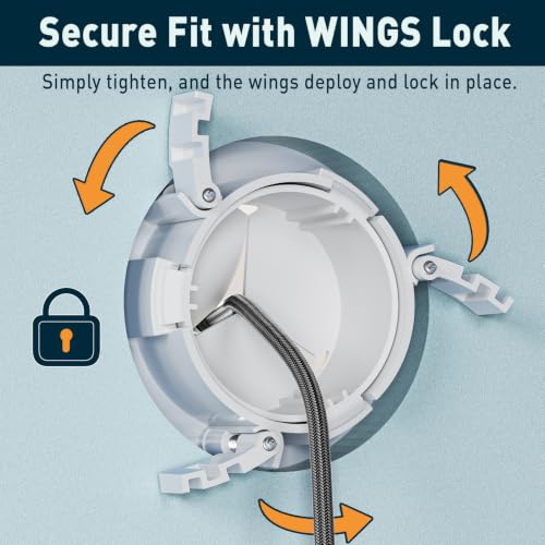 In-Wall Cable Hider 2 Sets, 3" Hole Saw Included, Wall Cable Management Kit for TV, Speaker, Monitor & Other Cables, Large Cable Pass Through with Locking Brackets, Cord Concealer for Clean Setup - view 7