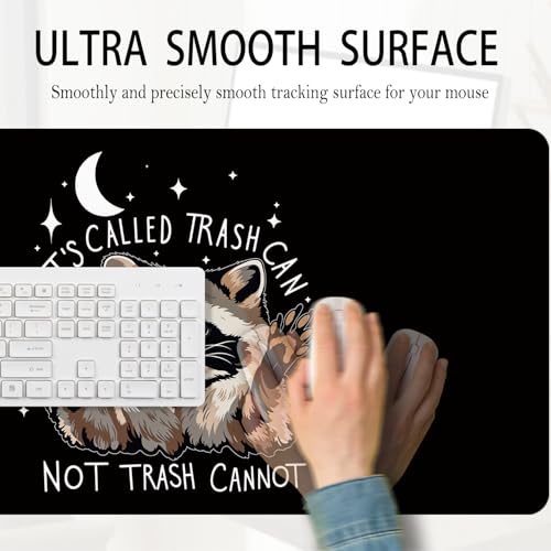 Funny Raccoon Large Mouse Pad 31.5x15.7inch, It's Called Trash Can Not Trash Cannot Funny Raccoon Purple Mouse Pad Large Mousepad for Work Gaming Computers Laptop Desk Accessories - view 4
