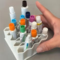 32-Slot Desk & Drawer Organizer, White Holder for Paint Tubes and Cosmetics