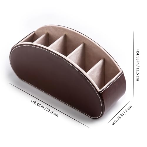 Remote Control Holders Organizer Box with 5 Compartment PU Leather Caddy - view 2