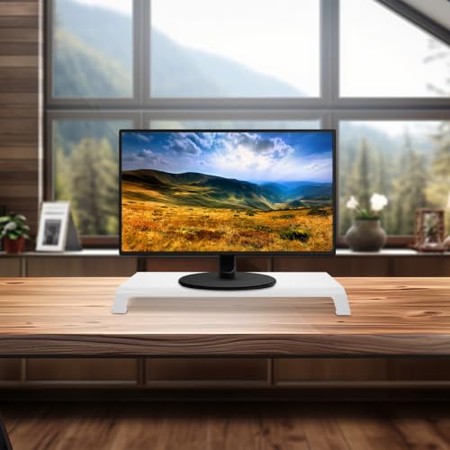 Aluminum Alloy Monitor Riser Stand with Storage for Desk Setup White - view 6