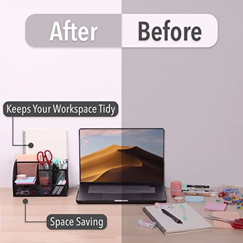 Mesh Desk Organizer, Black, Pen Holders Organizers - view 6
