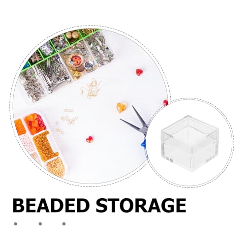 20pcs Mini Acrylic Jewelry Box Storage Container with Lid, Cube - view 3