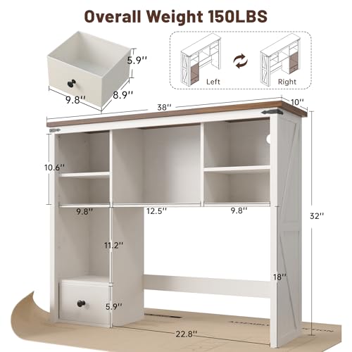Desktop Bookshelf, Computer Up to 27”, Adjustable Storage Shelf - view 2