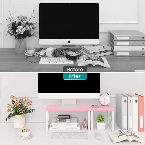 Desktop Shelf, 2 Tier Independent Stackable Desk Stand - view 5