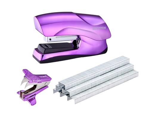 Heavy Duty Stapler Value Pack, 40 Sheet Capacity, Metallic Purple