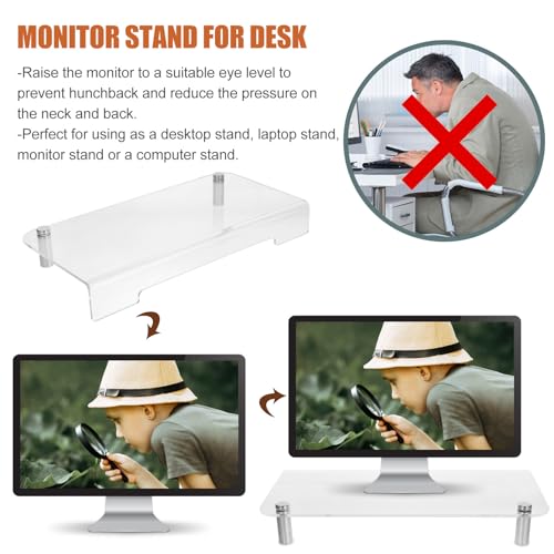 Xmas Acrylic Monitor Riser for Desk, Desktop Organizer Stand - view 7