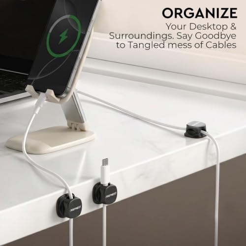 Cable Clips 12 Pack Rotatable Cord Organizer with Adhesive - view 5