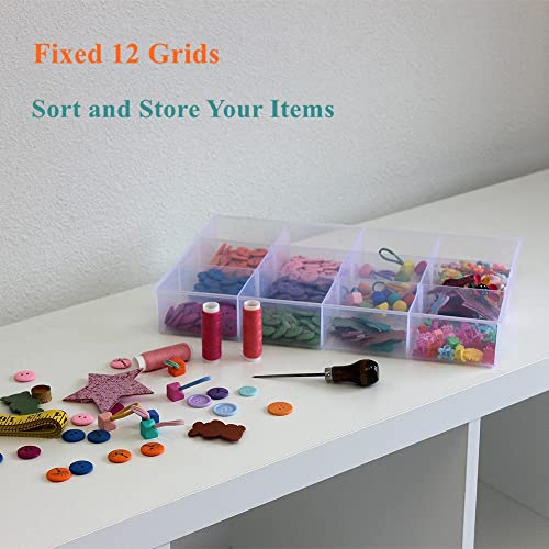 2 Pack Fixed 12 Grids Clear Plastic Organizer Sorting Tray - view 3