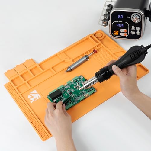 17.7x11.8 in Silicone Soldering Mat, Heat Resistant 932°F, Anti-Static Repair Mat,Magnetic Screw Tray,Scale Ruler,BGA,Phone Watch Laptop PCB,Workbench - view 7