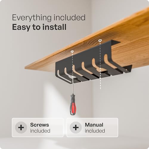 Cable Management Under Desk, Set of 3 - Black - view 7