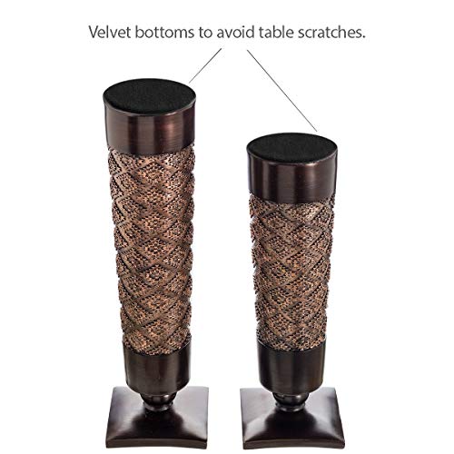 Dublin Brown Pillar Candle Holder Set of 2 - Home Decor Aesthetic, Coffee Table Decor Mantel Centerpieces Table Decorations, Living Room Decor or Dining Tabletop Decor -Gift Packaged - view 5