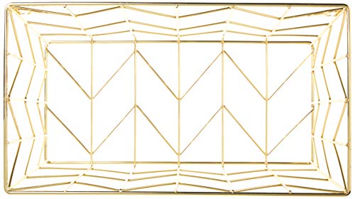 Hanging File Desk Organizer, Wire Metal, Gold Finish, 8.5" x 11' - view 5