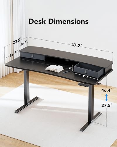 48″ x 24″ Electric Standing Desk Single Monitor Mount - view 2