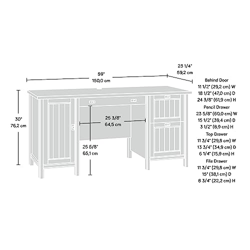 Costa Computer Desk with Storage Drawers, Home Office Desk, in Chalked Chestnut - view 3