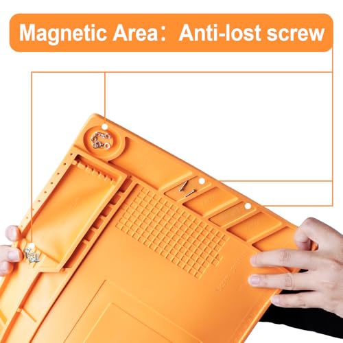 17.7x11.8 in Silicone Soldering Mat, Heat Resistant 932°F, Anti-Static Repair Mat,Magnetic Screw Tray,Scale Ruler,BGA,Phone Watch Laptop PCB,Workbench - view 3