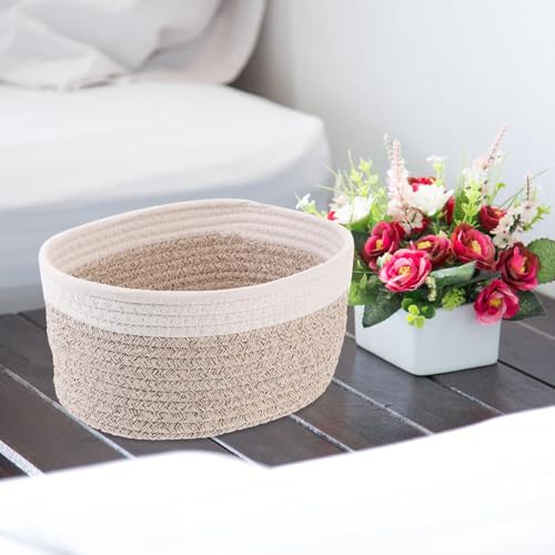2pcs Cotton Rope Storage Basket with Lid Makeup Brushes and Sundries - view 7