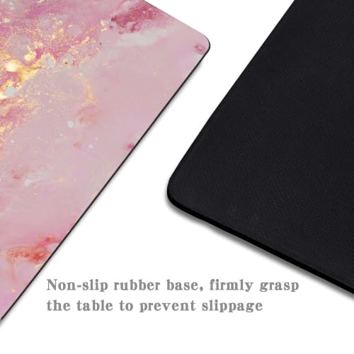 Pink Golden Marble Mouse Pad Customized Premium Textured Washable Desktop Protection Mouse Mat with Non-Slip Rubber Base - view 4