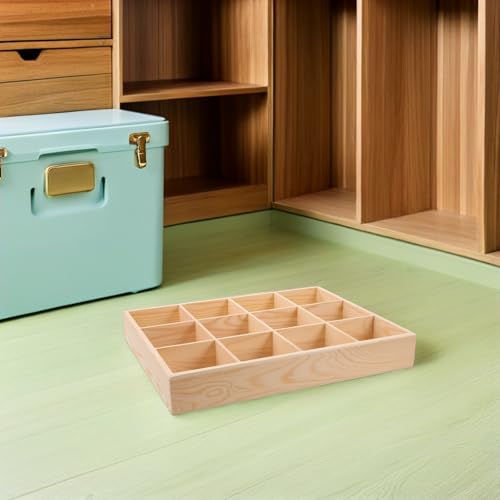 Beige Wood 12-compartment Drawer Organizer for Clothes Storage - view 7