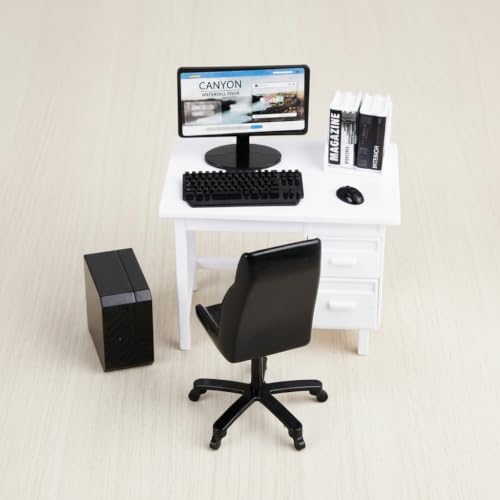 Simulated Office Desk & Chair, Plastic Dollhaus Furniture - view 7