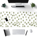 Cute Polka Dot Minimalist Green Keyboard Pad Simple & Atmospheric Desk Mat XL Large Mouse Pad for Women Office Desk Decor Desk Pad with Stitched Edges 31.5x11.8in, Computer Laptop Pad Gaming Mousepad