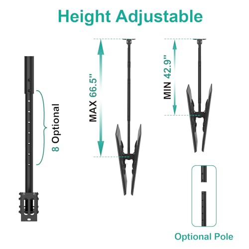 Back to Back Dual Ceiling TV Mount for 43-86" TVs, 88 lbs Per Screen - view 5
