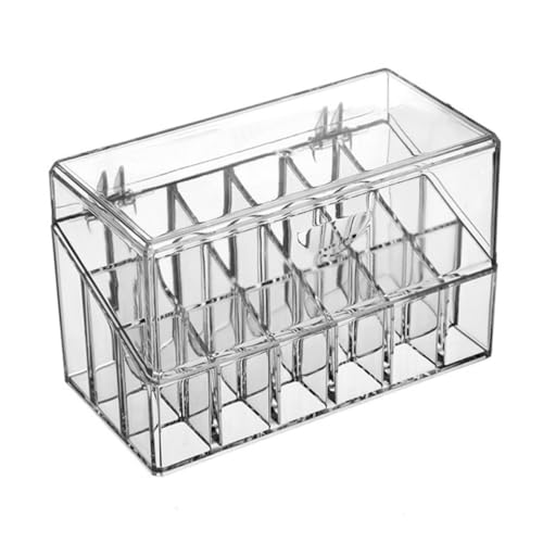 White Cosmetic Organizer Box, 18-slot Lipstick Storage Container
