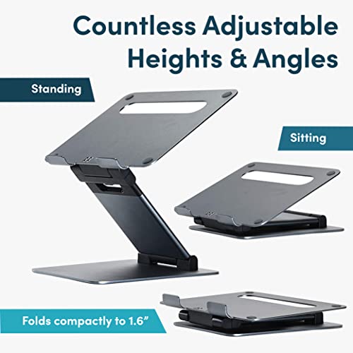 Aluminum Adjustable Laptop Stand, Extra Tall 20" Riser, Grey - view 3