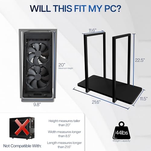 Black Under Desk PC Mount Shelf, Mount-PCSF1 - view 3