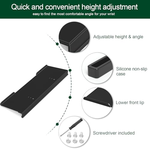 Computer Keyboard Stand for Desktop - 6-Level Height Adjustable Acrylic Keyboard Riser Non-Slip Ergonomic Key Board Tray Holder for Home School Office Desk Accessories, Black - view 4