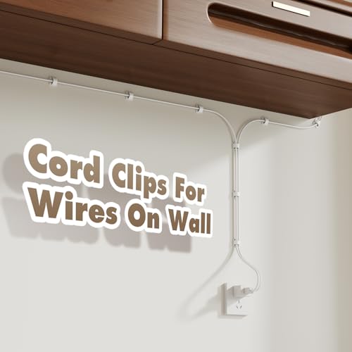 50Pcs Strong Adhesive Cable Clips, Small, Dash cam Clips, car Wire Clips,Cord Organizer Cable Management,Cord Holder for Under Desk TV wall nightstand Office Home - view 3