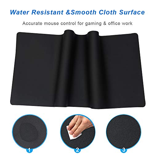 XXL Professional Large Mouse Pad & Computer Game Mouse Mat (35.4x15.7x0.12IN, 90x40 Black) - view 4