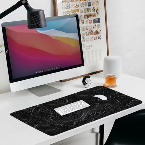 Topographic Mouse Pad, Extended Gaming (35.4x15.7 in), Desk Mat Laptop Waterproof Decor Writing for Work, Game, Office, Home - Topographic Contour - view 7