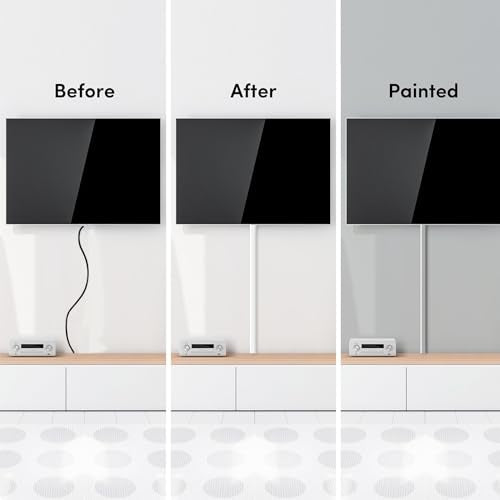 Cable Hider - 300” One-Cord Cable Raceway Wire Hider for Cable Concealer Cord Hider Cord Cover Wall Cable Hider. Wire Hiders TV on Wall. Cable Management, Cord Hider (White, Small) - view 4