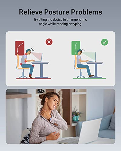 3 in 1 Silicone Laptop Stand, Keyboard Riser for Ergonomic Typing/Reading, Portable Laptop Cooling Stand, for Home Office School and Travel, Oval Base, Midnight - view 4