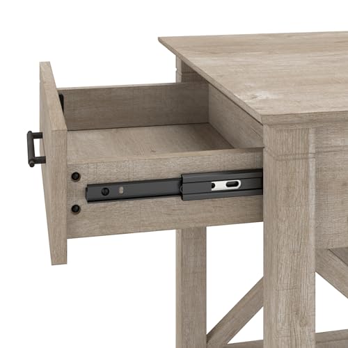 End Table with Drawer, Nightstand with Storage, Living Room and Bedroom Furniture, Key West Collection, Washed Gray - view 4