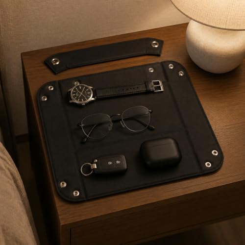 Leather Storage Tray, Foldable Divided - view 2