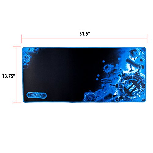 Pathogen Extra Large Gaming Mouse Pad (31.5 x 13.75 in) - Extended Mousepad with Anti-Fray Stitching, Low Friction Smooth Surface, Non-Slip Backing - Full Desk Mouse Mat (Blue) - view 4