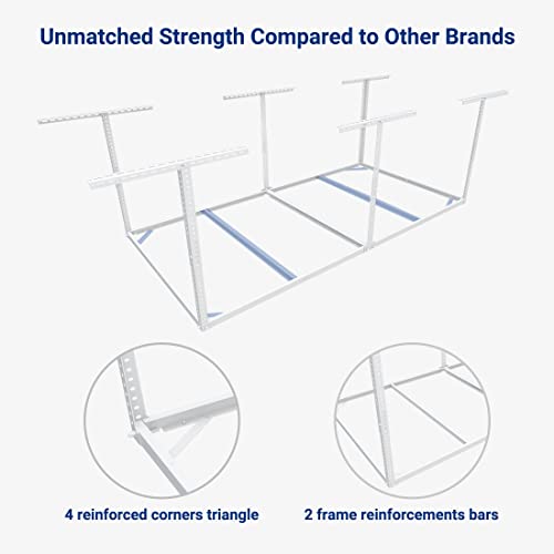 4x8 Overhead Garage Storage Rack, Without Decking, White - view 4