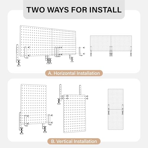 32 x 12 Inch Clamp On Desk Pegboard Complete Kit - view 3