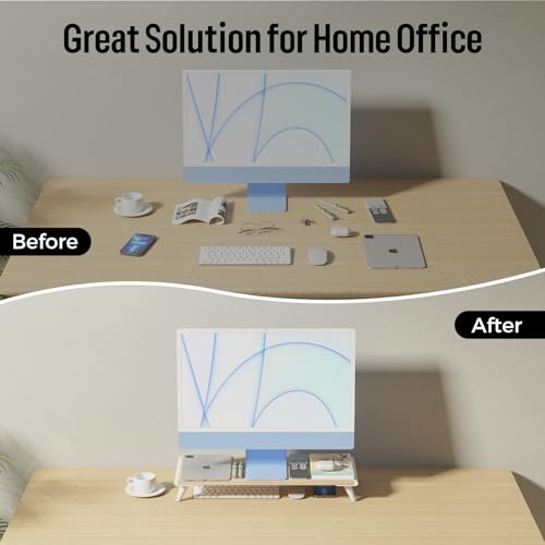 Monitor Stand Riser for Desk, 22.4" × 8.2" Computer Stand, Wood - view 2