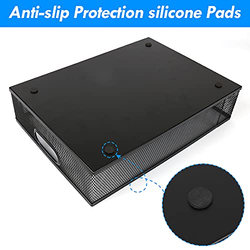 Desk Drawer Organizer, A4 Large Metal Mesh Desk Organizer Tray, Versatile Storage Box Set for Office Home Supplies,13 x 9 inches - view 5