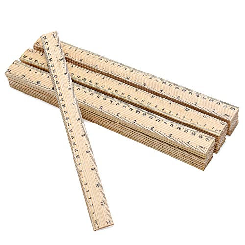 60 Pack Wooden Ruler 12 Inch Rulers Bulk Wood Measuring Ruler Office Ruler 2 Scale - view 5