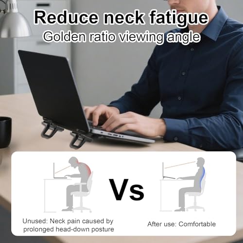 4pcs Mini Keyboard Riser, Self-Adhesive Portable Small Laptop Tilt Stand Zinc Alloy Lifter Feet Foldable & Invisible Computer Notebook Holder Leg Lift Accessories for Desk (Black) - view 7
