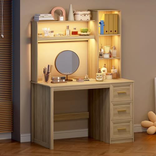 40” Home Office Desk with Hutch and Drawers, Walnut - view 6