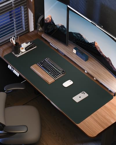 Large Desk Mat 55"x17" - Premium Non-Slip Desk Pad, Waterproof and Scratch-Resistant Office Desk Protector, Large Desk pad Workspace Mat for Home and Office(Dark Green) - view 6