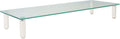 Glass Monitor Riser with 5mm Tempered Glass Platform and 40-Pound Capacity, 22-Inch W x 8.25-Inch D x 3.25-Inch H, Clear Glass (MS370)
