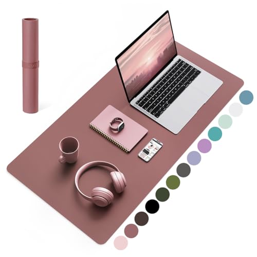 Non-Slip Leather Desk Pad, Waterproof Laptop Computer Desk Keyboard Mat, Table Protector Blotter Mat, Large Mouse Pad for Office/Work/Home/Decor(Apricot Gray, 31.5" x 15.7") - view 7