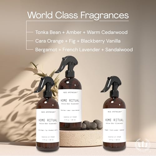 Home Ritual Active Odor Eliminator Spray - Furniture Deodorizer Spray & Bathroom Odor Eliminator for Home - Essential Oil Air Freshener - 4oz, Tonka Bean + Amber + Warm Cedarwood - view 4